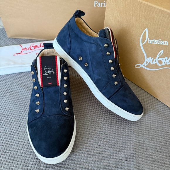 CHRISTIAN LOUBOUTIN 3210169 Blue Suede Pique‎ A Vontade Sneakers, 41.5, 42 main image 9